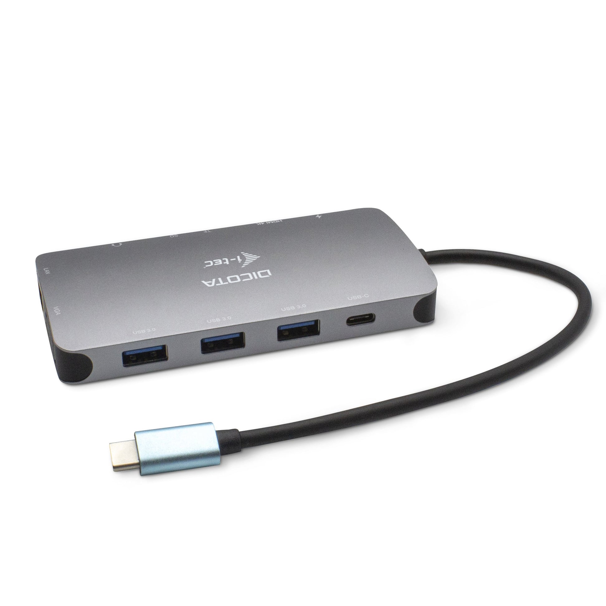 DICOTA D31955 Dockingstation – USB-C, 1× HDMI, 1× VGA, 3× USB-A, 100 W PD, GbE, SD/microSD, 3,5 mm Audio