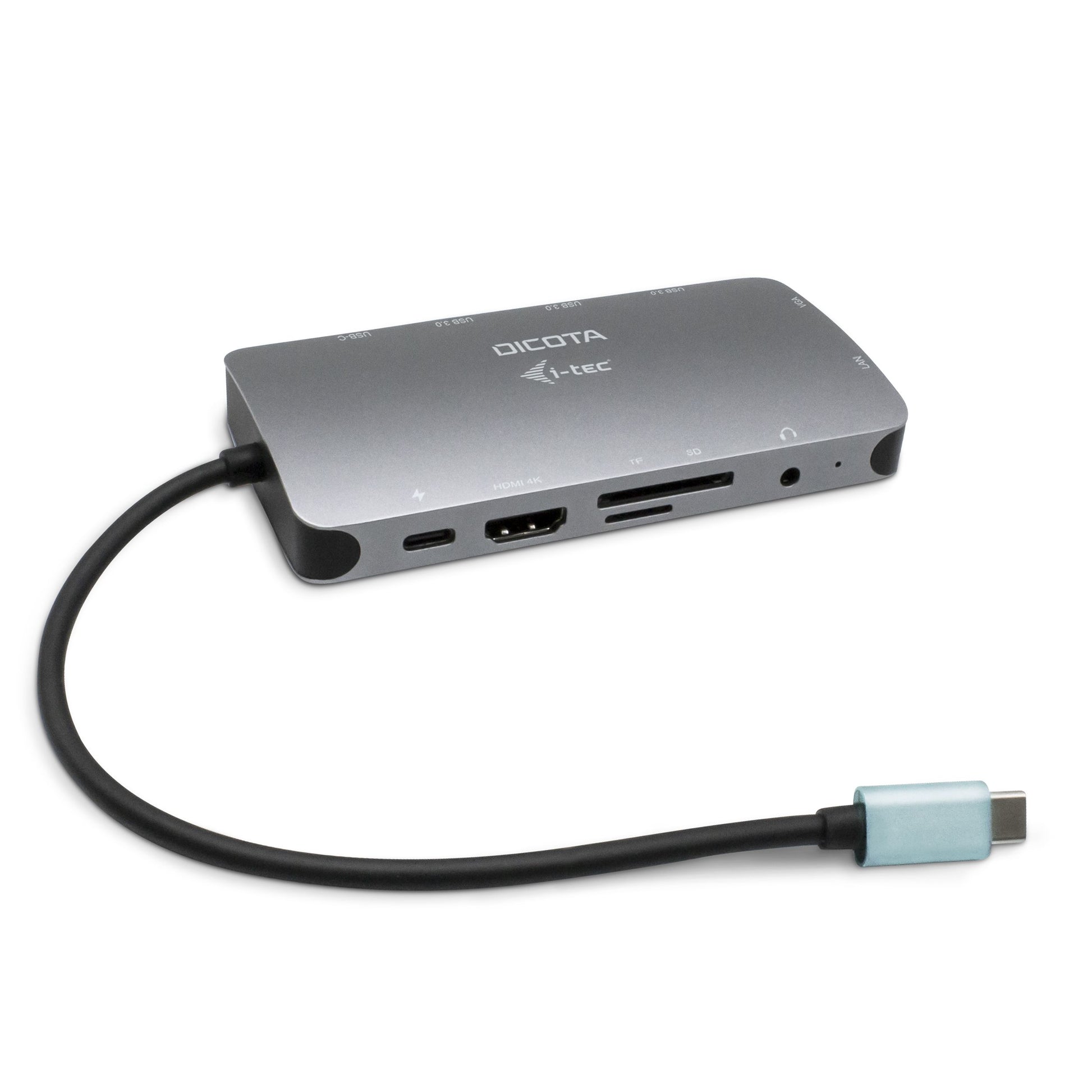 DICOTA D31955 Dockingstation – USB-C, 1× HDMI, 1× VGA, 3× USB-A, 100 W PD, GbE, SD/microSD, 3,5 mm Audio