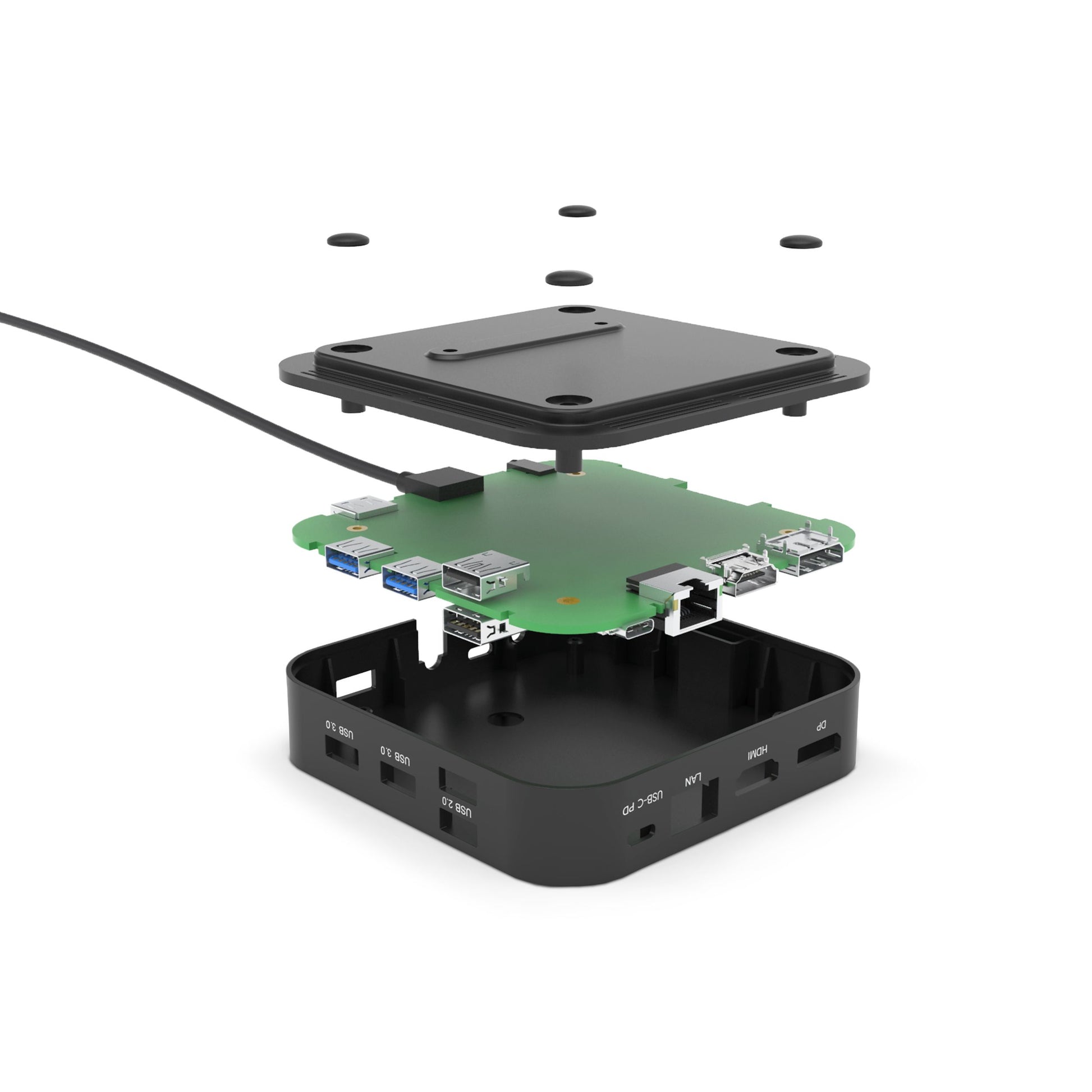 DICOTA D31949-UK Dockingstation – USB-C, 1× DP, 1× HDMI, 2× USB-A, 100 W PD, für Windows/Mac/Linux