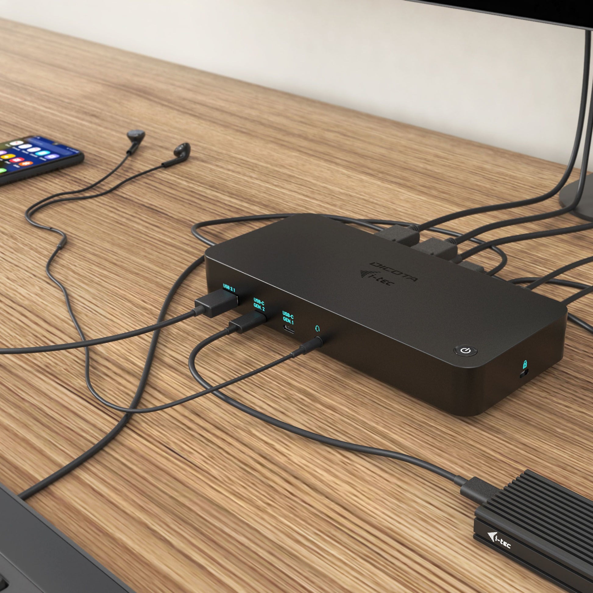 DICOTA D31951-UK Dockingstation – USB-C, 2× DP, 3× HDMI, 100 W PD, GbE, für Windows/Mac/Linux