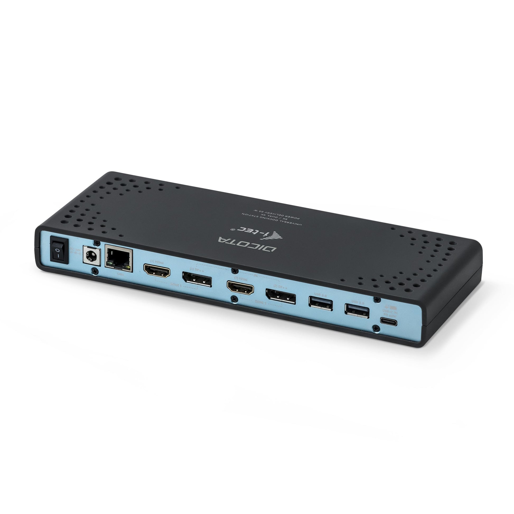 DICOTA D31952 Dockingstation – USB-C, 2× DP, 2× HDMI, 2× USB-C, 65 W PD, GbE, 3,5 mm Audio, TB3 × 1, für Windows