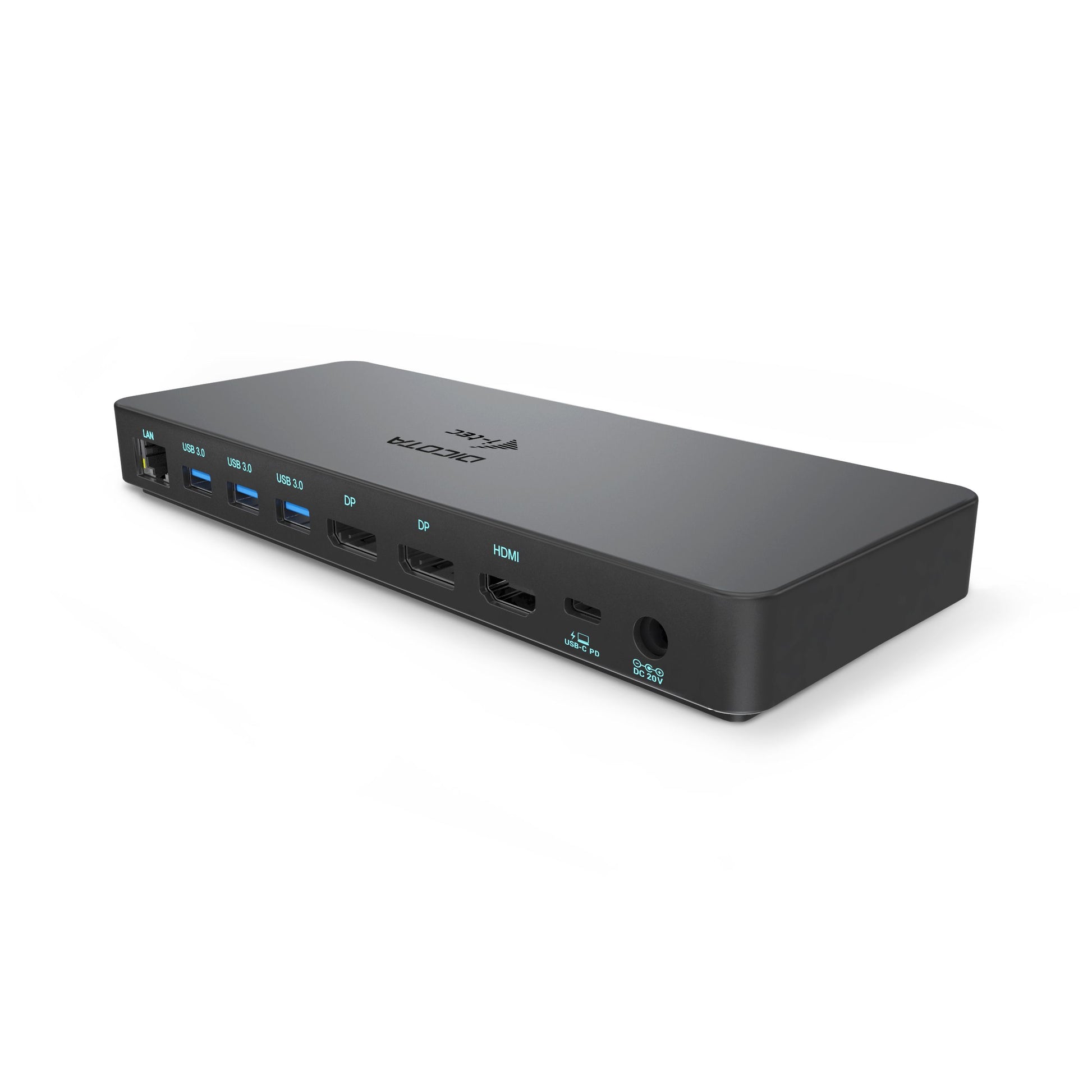 DICOTA D31953-UK Dockingstation – USB-C, 2× DP, 1× HDMI, 100 W PD, GbE, 3,5 mm Audio, für Windows/Mac/ChromeOS