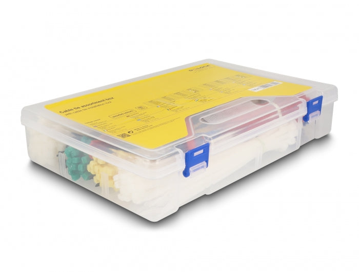 DeLOCK Kabelbinder-Set, mehrfarbig, 600 Stk., wiederverwendbar, mit Zange