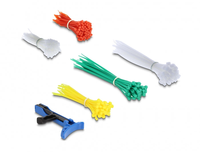DeLOCK Klettkabelbinder, 3,6×100 mm, 350er-Pack – mehrfarbig