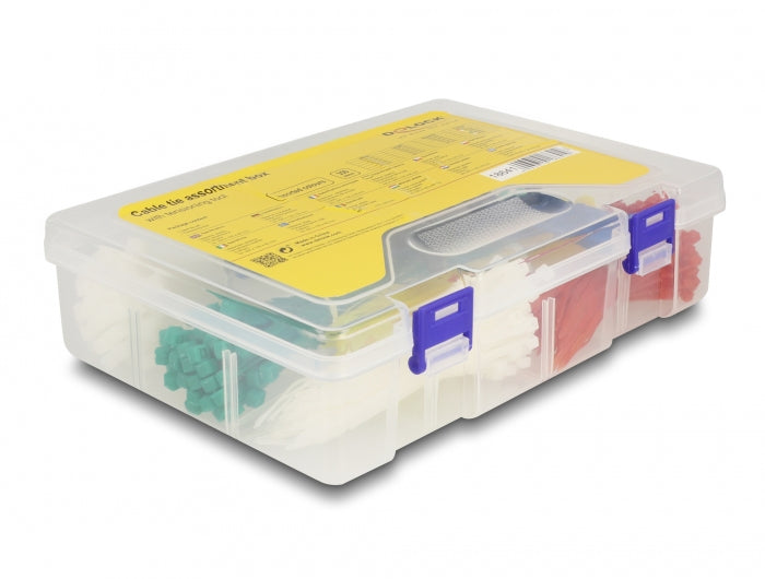 DeLOCK Klettkabelbinder, 3,6×100 mm, 350er-Pack – mehrfarbig