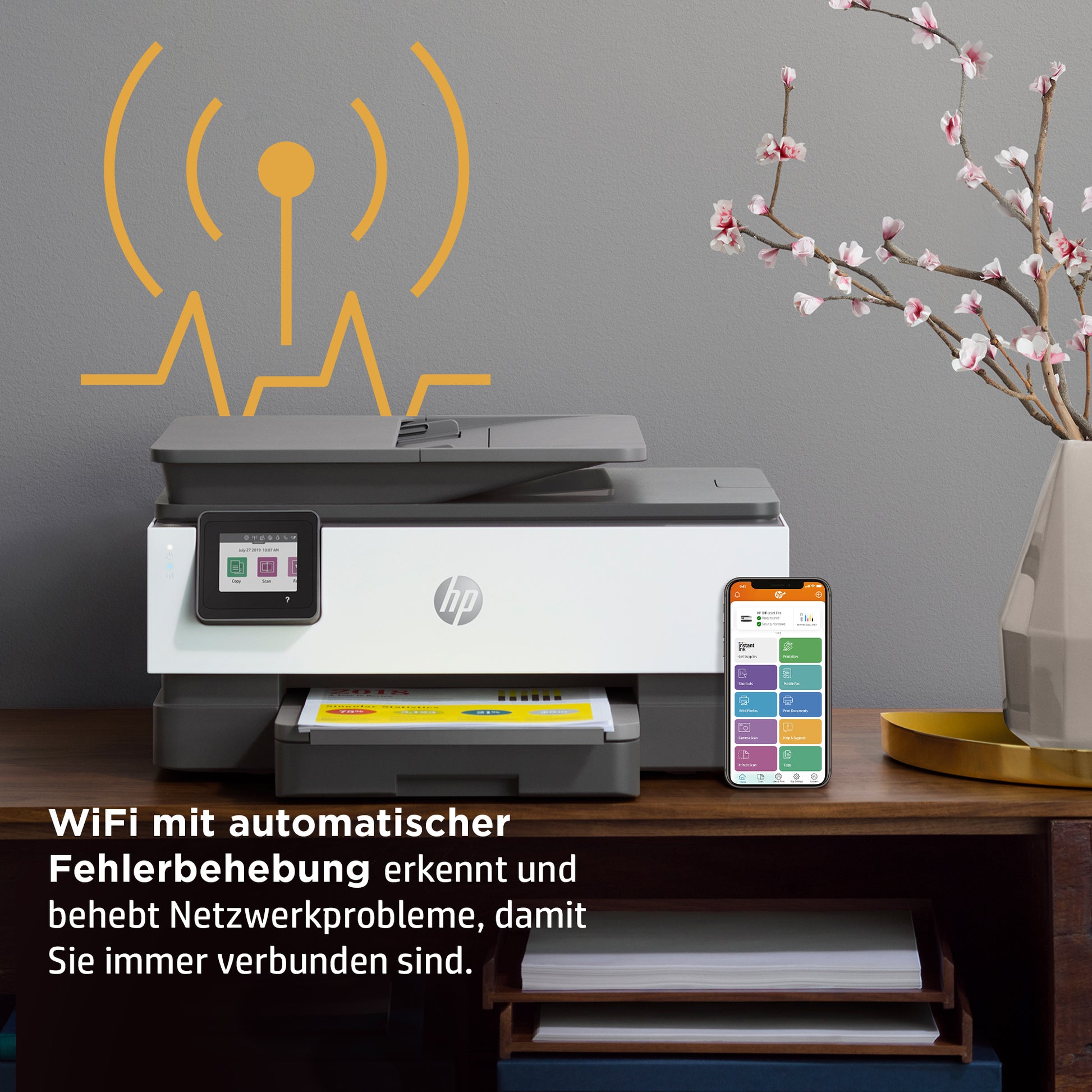 HP OFFICEJET PRO 8024E – Farbtintenstrahl-Multifunktionsdrucker, A4, 4-in-1, Duplex, ADF, WLAN/LAN, AirPrint