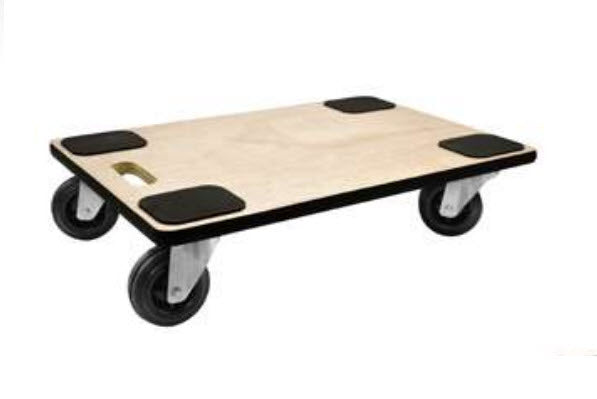 Wonday Plattformwagen – Tragkraft 300 kg, Plattform 40 × 60 cm, Holz/Polypropylen
