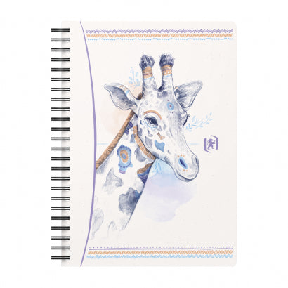 Oxford Boho Spirit Spiralbuch – A5 – kariert – 60 Blatt – Doppelspirale, mehrfarbig, EU Ecolabel, 4 Stück