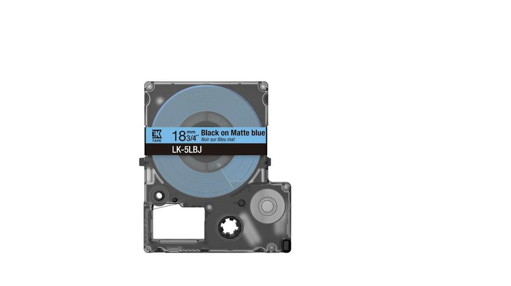 Epson Matte Tape LK-5LBJ – 18 mm × 8 m, Schwarz/Blau, matt