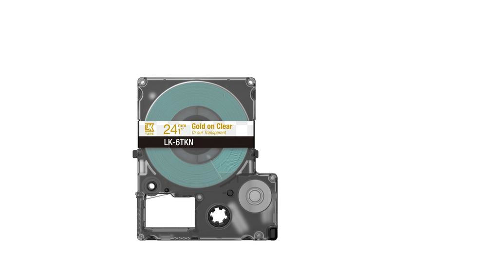 Epson Schriftband – 24 mm × 9 m, klar, gold – LK-6TKN