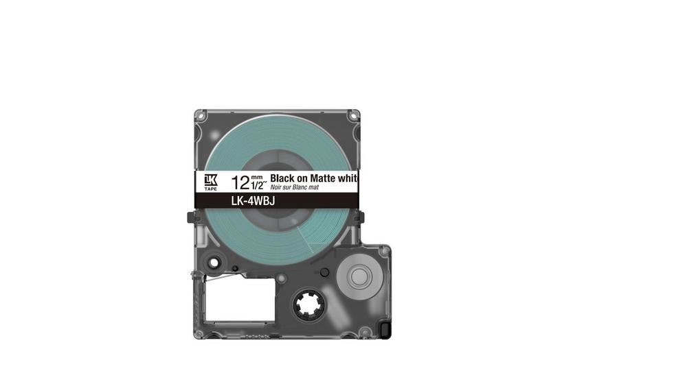 Epson Schriftband – 12mm × 8m, weiss, schwarz – LK-4WBJ