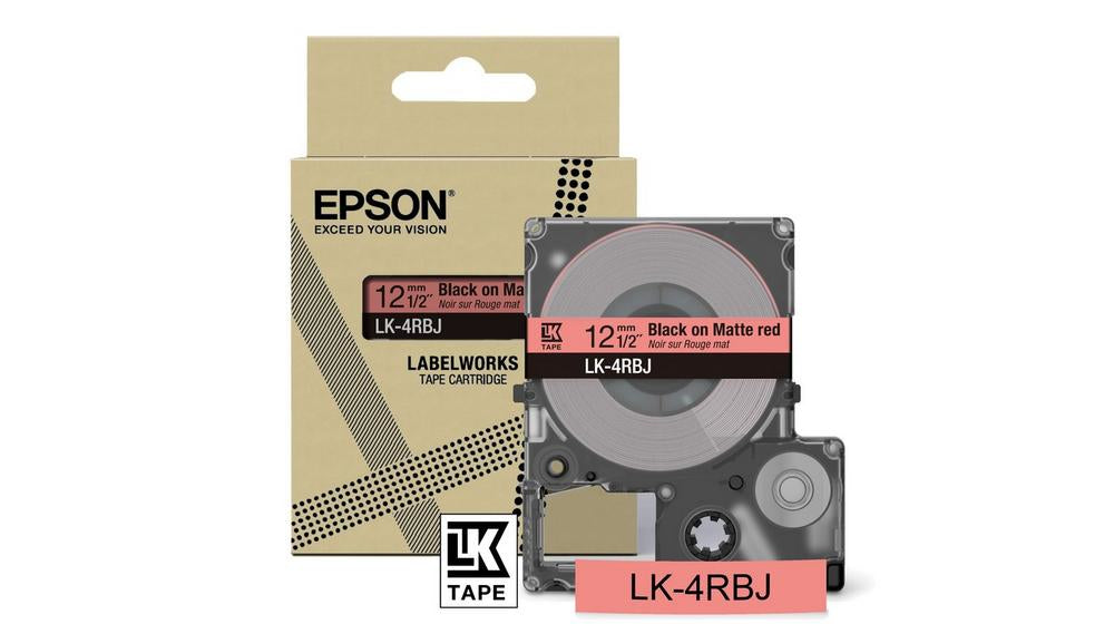 Epson Schriftband – 12 mm × 8 m, rot, schwarz – LK-4RBJ