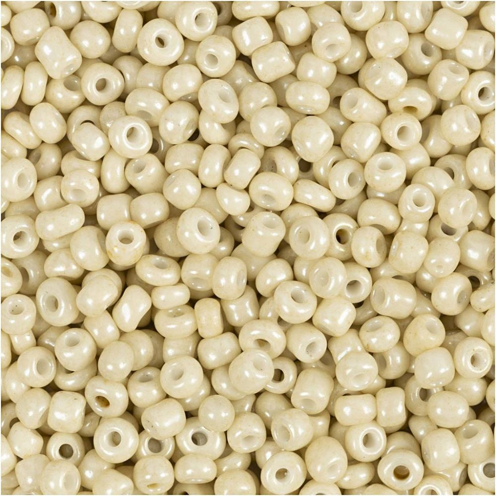 Creativ Company Rocailles, Glas – Hellbeige – Ø 3 mm, Loch 0,6–1 mm – 25 g