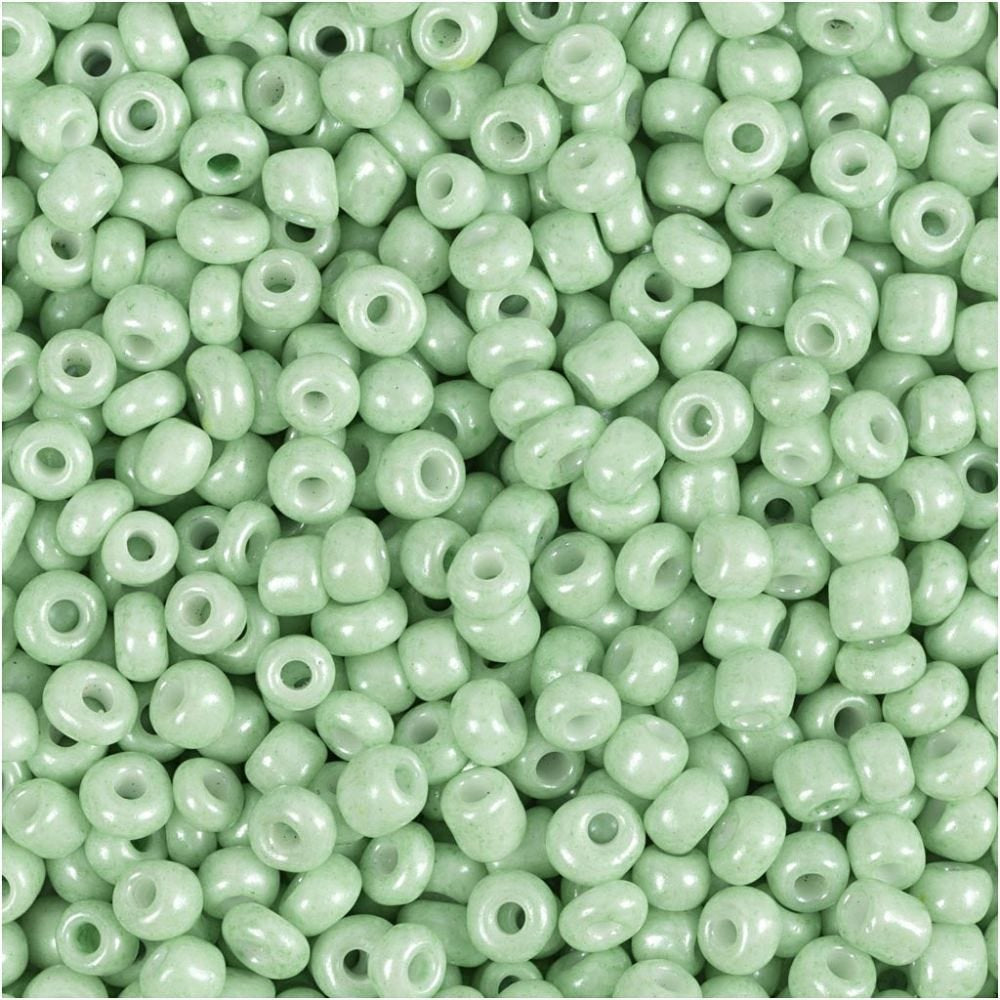 Creativ Company Glasperlen (Rocailles) – Saftgrün – Ø 3 mm, Loch 0,6–1 mm – 25 g