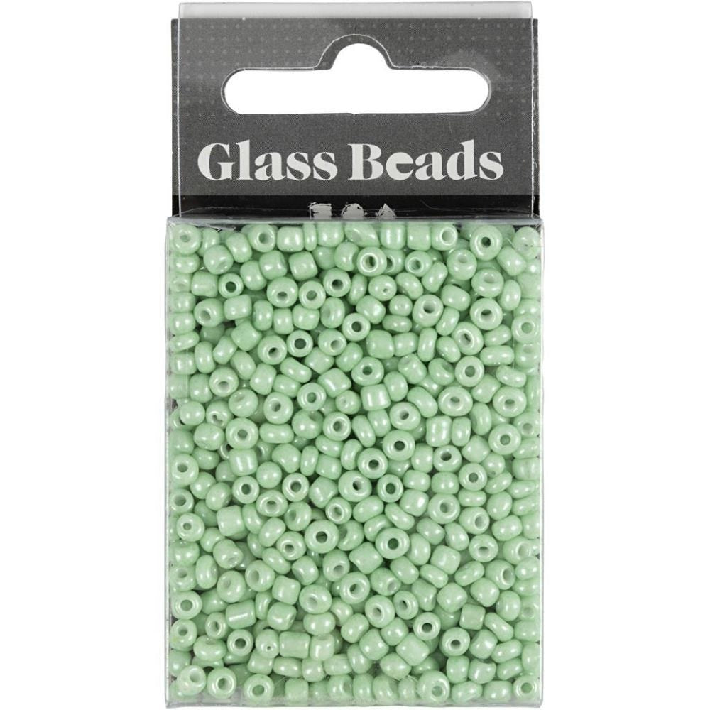 Creativ Company Glasperlen (Rocailles) – Saftgrün – Ø 3 mm, Loch 0,6–1 mm – 25 g