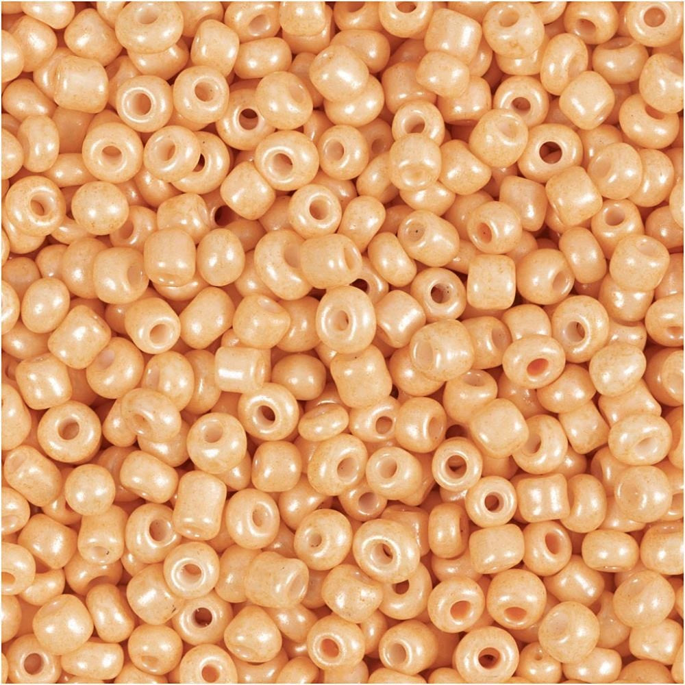 Creativ Company Rocailles, Glas – Hellorange – Ø 3 mm, Loch 0,6–1 mm – 1 Stk.