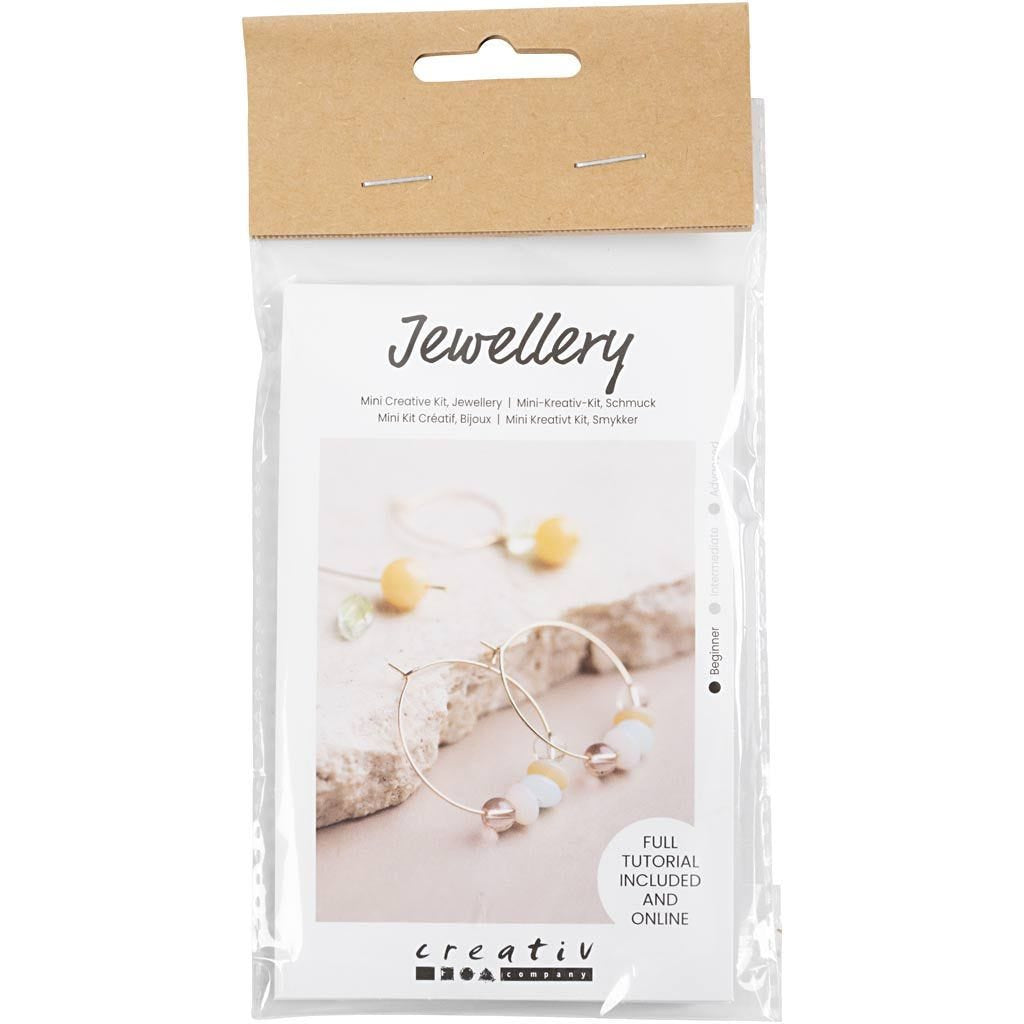 Creativ Company Bastelset Ohrringe (Schmuck) – mit Perlen – Mehrfarbig – ab 10 Jahren