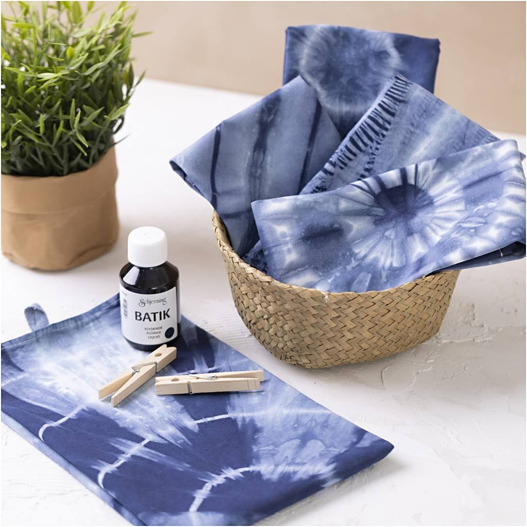 Creativ Company Bastelset Batik – Baumwolle, Blau – ab 10 Jahren