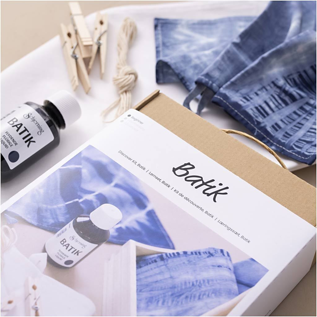 Creativ Company Bastelset Batik – Baumwolle, Blau – ab 10 Jahren