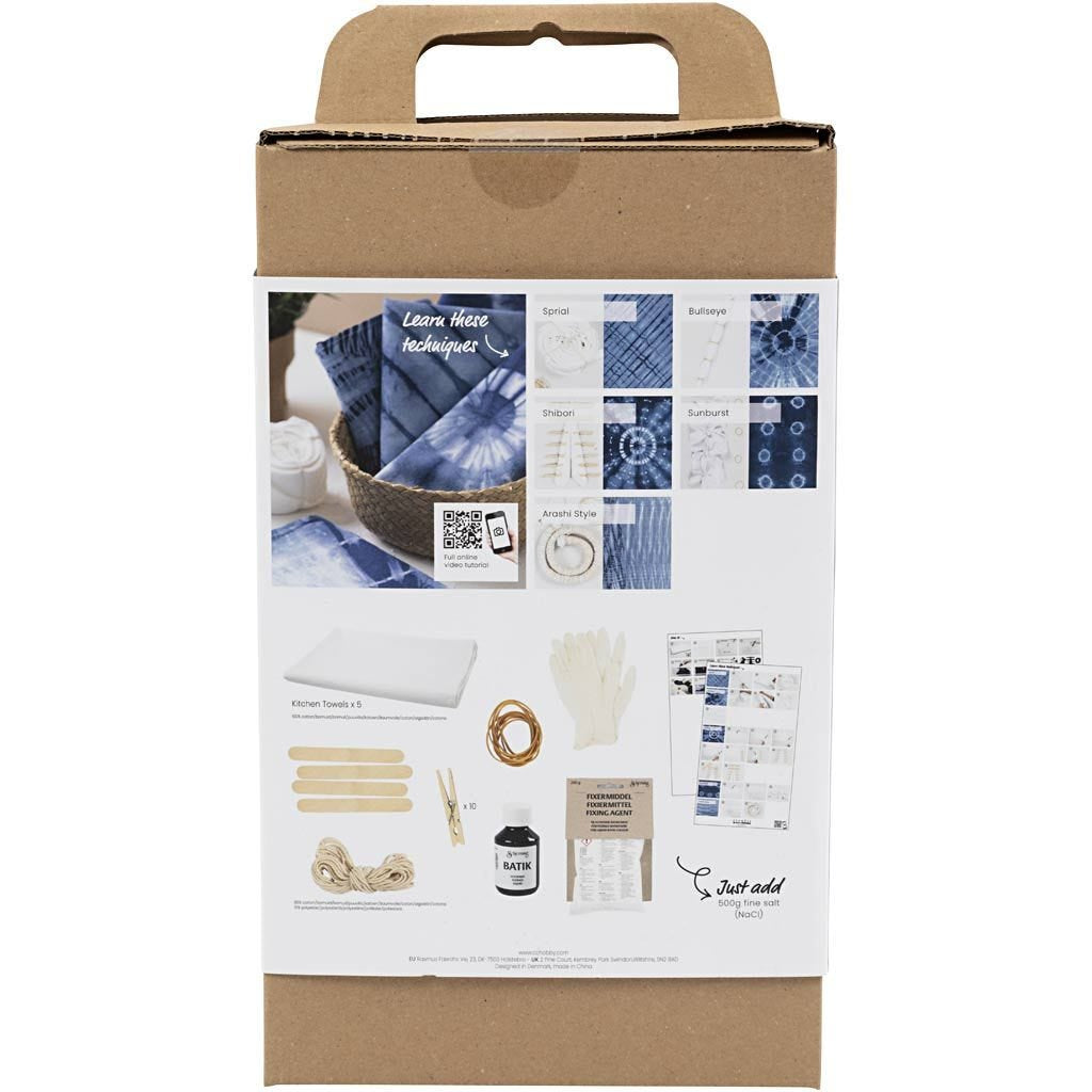 Creativ Company Bastelset Batik – Baumwolle, Blau – ab 10 Jahren