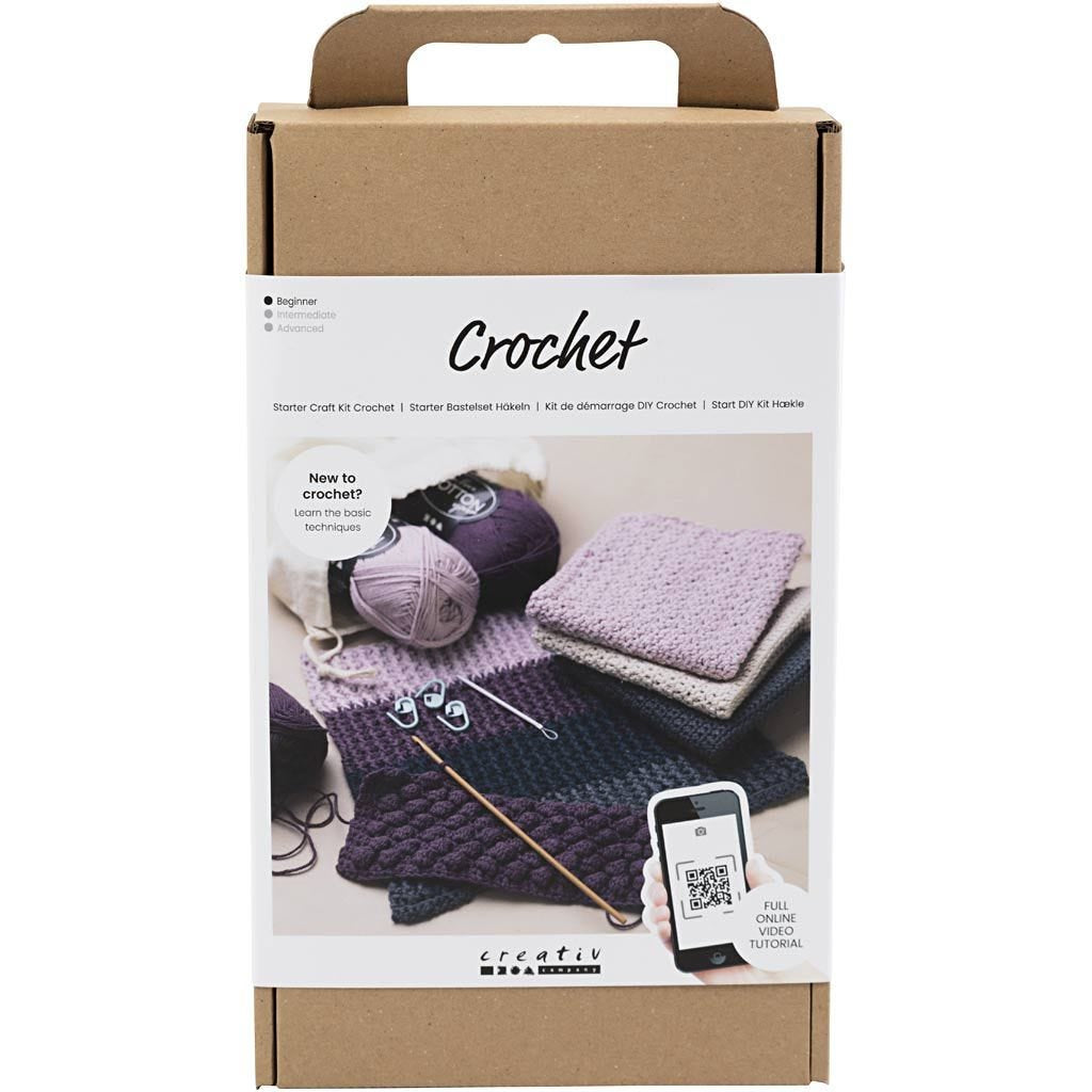 Creativ Company Starter Häkel-/Strickset Weiss – Baumwolle
