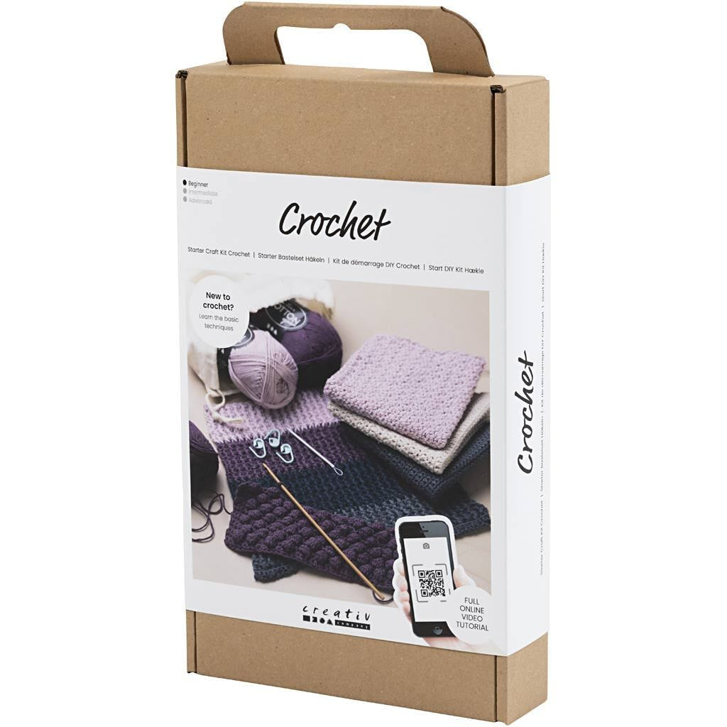 Creativ Company Starter Häkel-/Strickset Weiss – Baumwolle