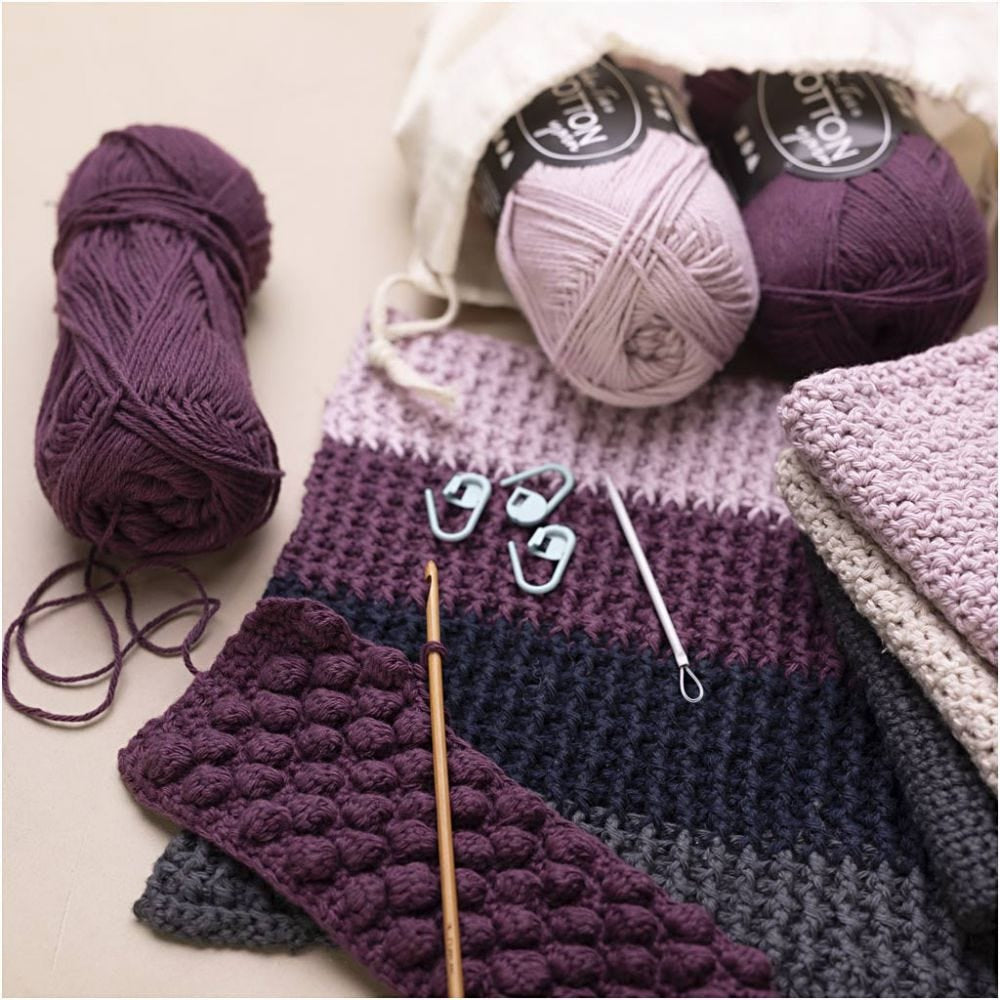 Creativ Company Starter Häkel-/Strickset Weiss – Baumwolle