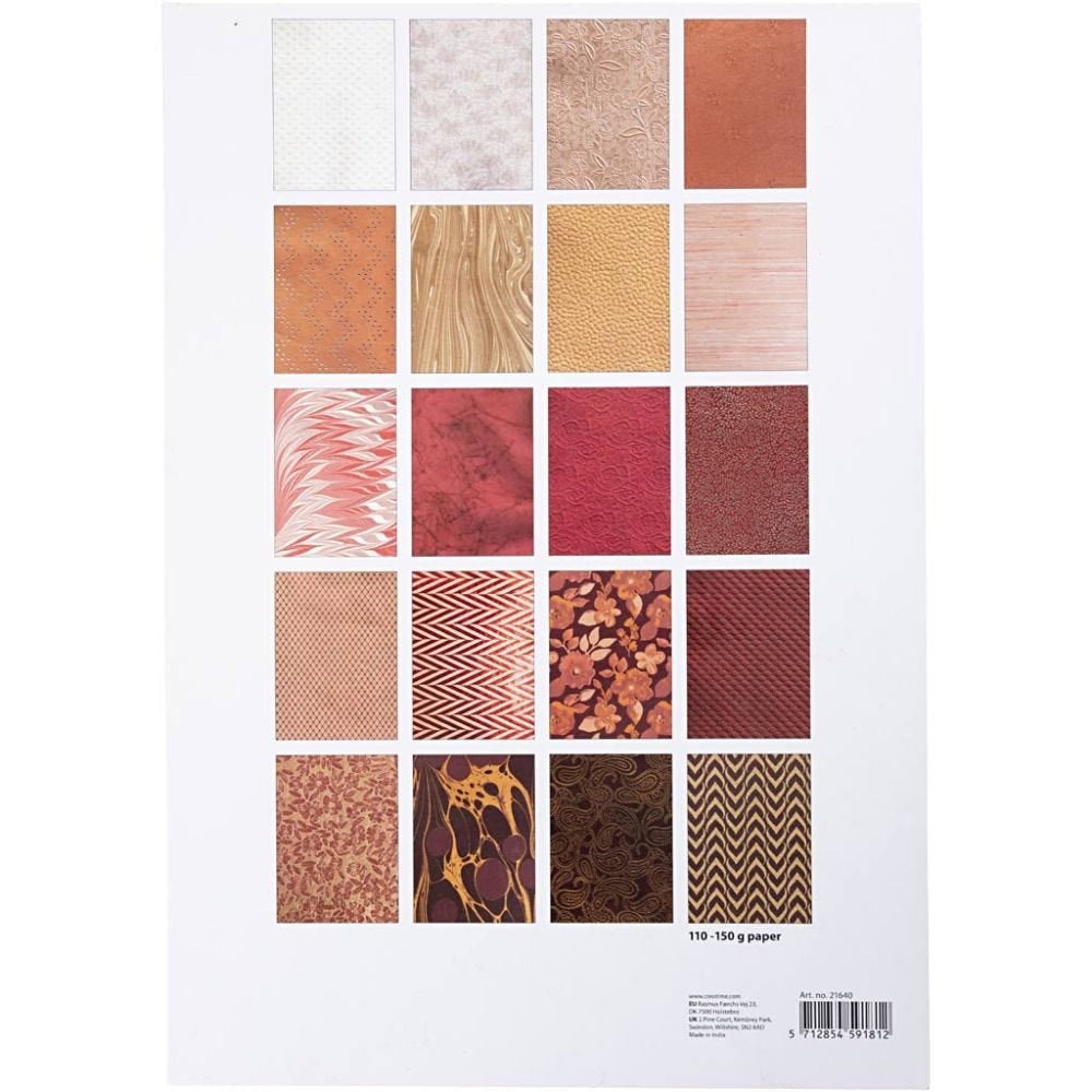 Creativ Company Skizzenblock – A4 – 150 g/m² – 20 Blatt, texturiert – Handgeschöpftes Büttenpapier
