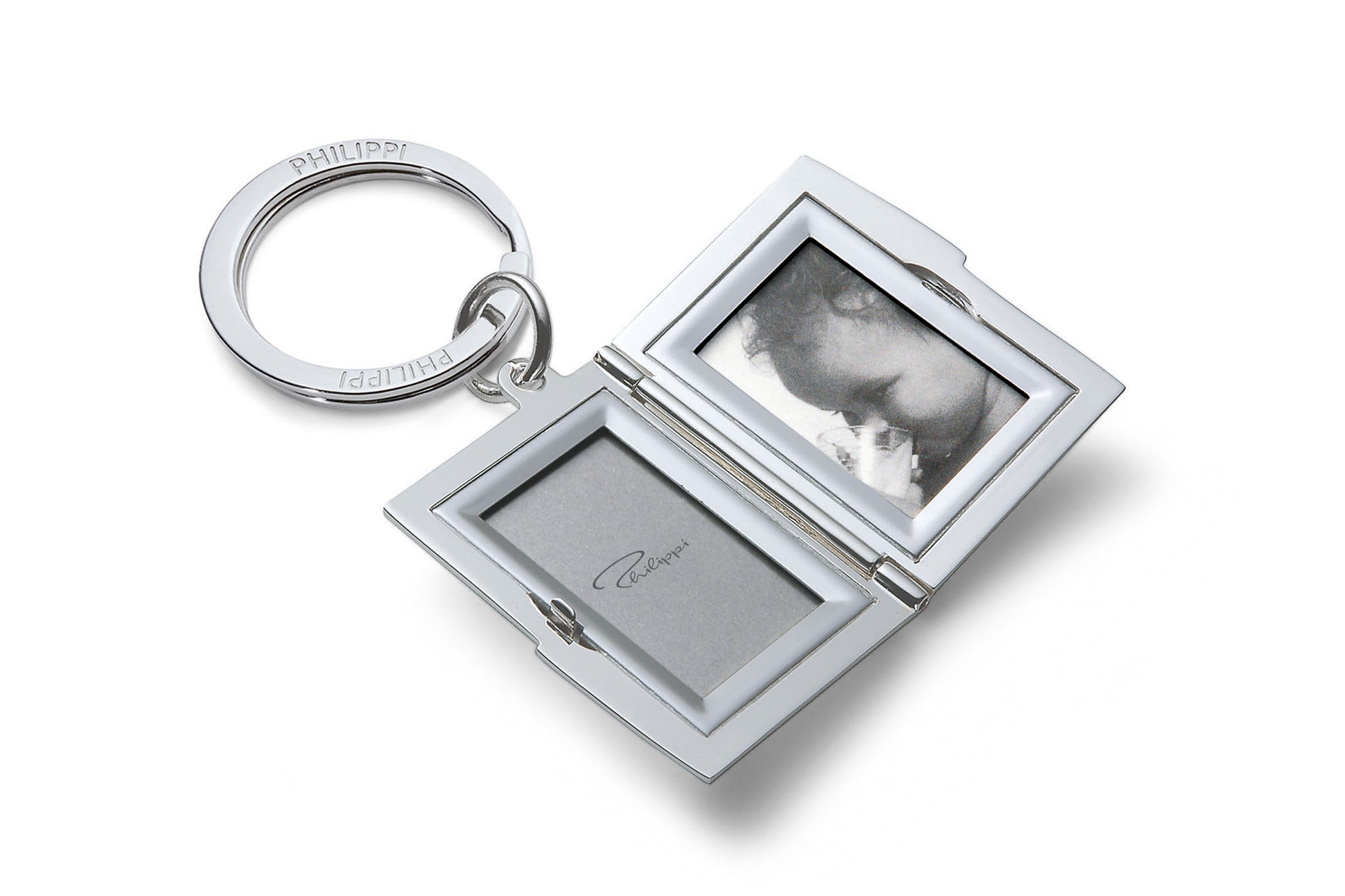 Philippi Foto-Schlüsselanhänger Frame – Nickel, Silber, 50,8 × 50,8 mm