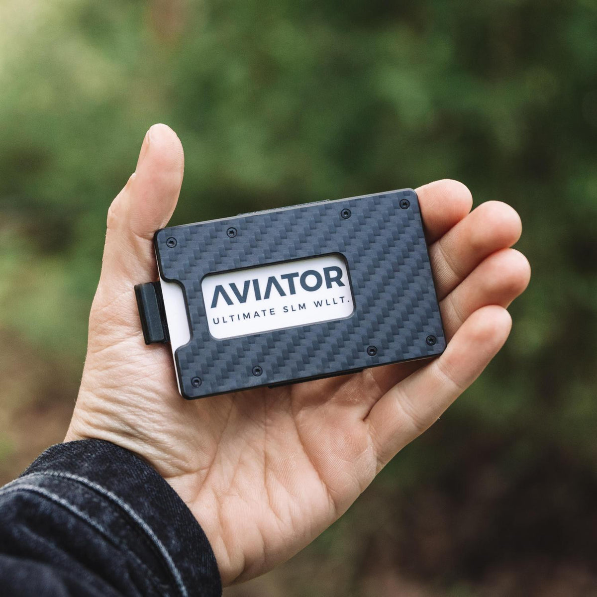 Aviator Wallet AVIATOR – Kartenetui – RFID-Schutz, Münzfach, Clipverschluss – 85,6 × 10,5 × 54 mm, 20 Karten – Anthrazit