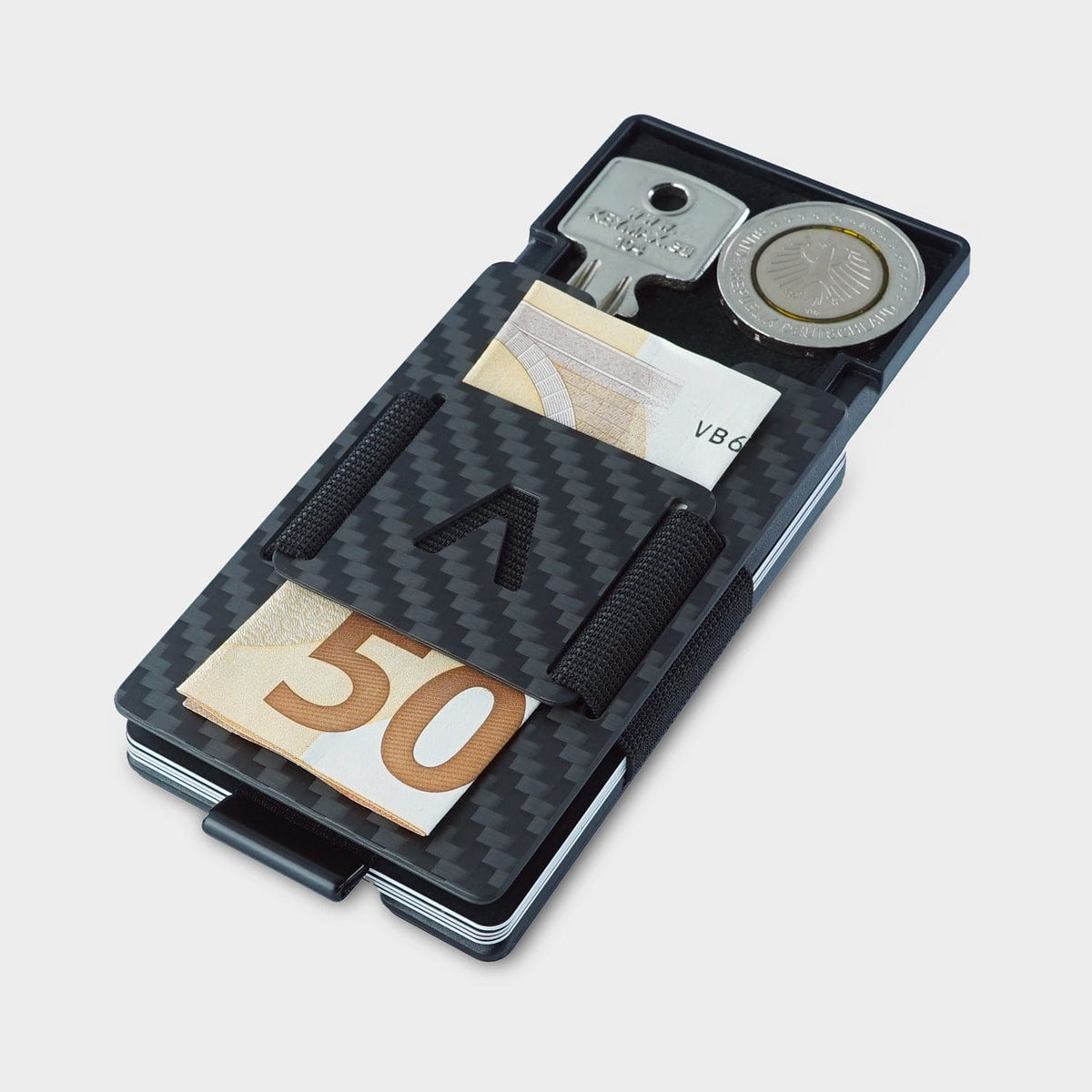 Aviator Wallet AVIATOR – Kartenetui – RFID-Schutz, Münzfach, Clipverschluss – 85,6 × 10,5 × 54 mm, 20 Karten – Anthrazit