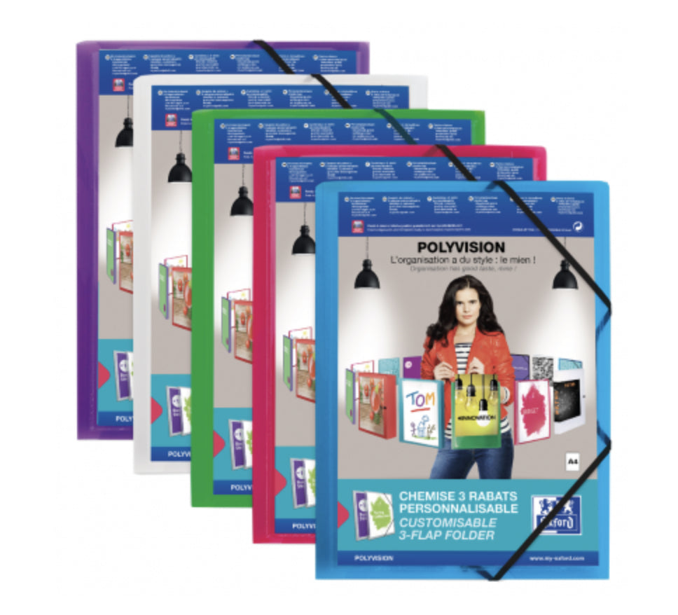 Oxford Eckspannermappe POLYVISION A4 – Polypropylen (PP), mehrfarbig, 5 Stk.