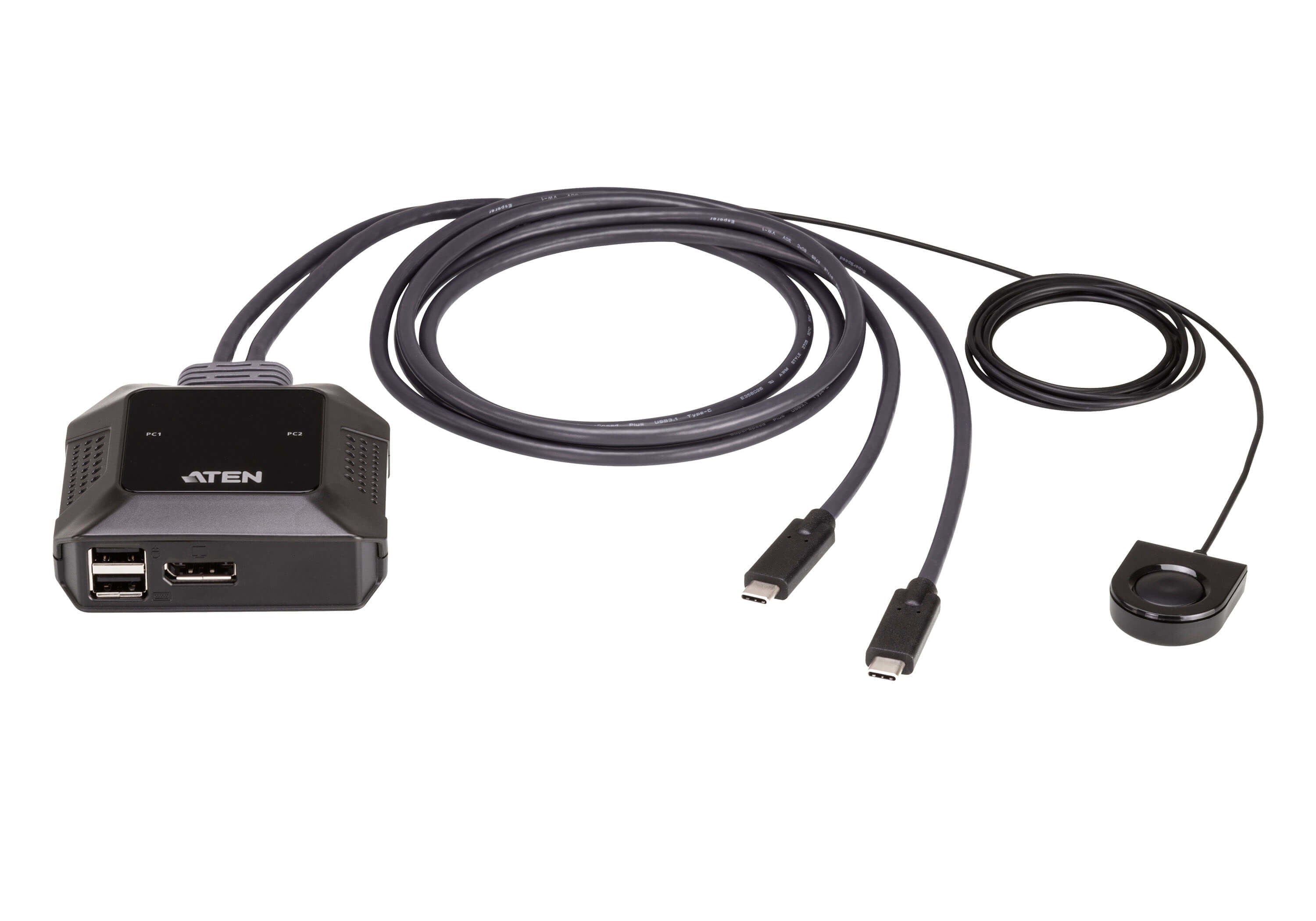 ATEN USB-C 4K – KVM-Switch 2×1, USB-C/DisplayPort, 4K DCI (4096 × 2160), für VC925/VC965/VC985 und andere