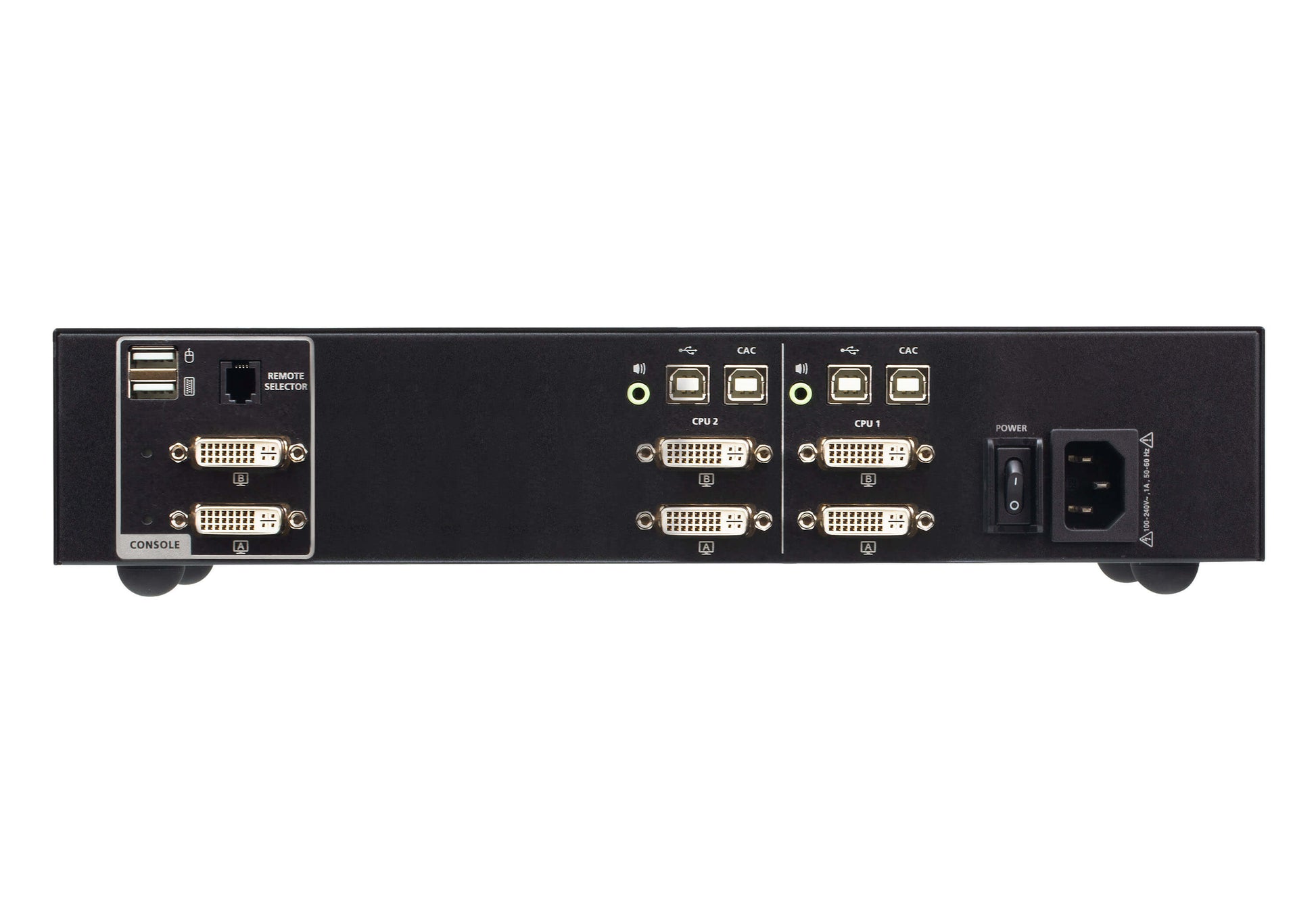 ATEN CS1142D4C – KVM-Switch – 2×PC, 2×DVI-Konsolen, 2×Displays, 4K 30 Hz, CAC, 19" Rack