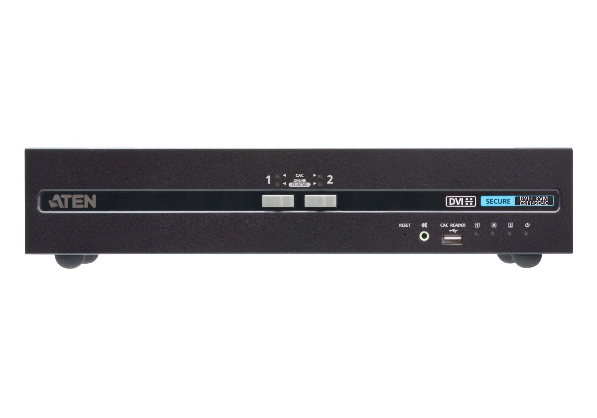 ATEN CS1142D4C – KVM-Switch – 2×PC, 2×DVI-Konsolen, 2×Displays, 4K 30 Hz, CAC, 19" Rack