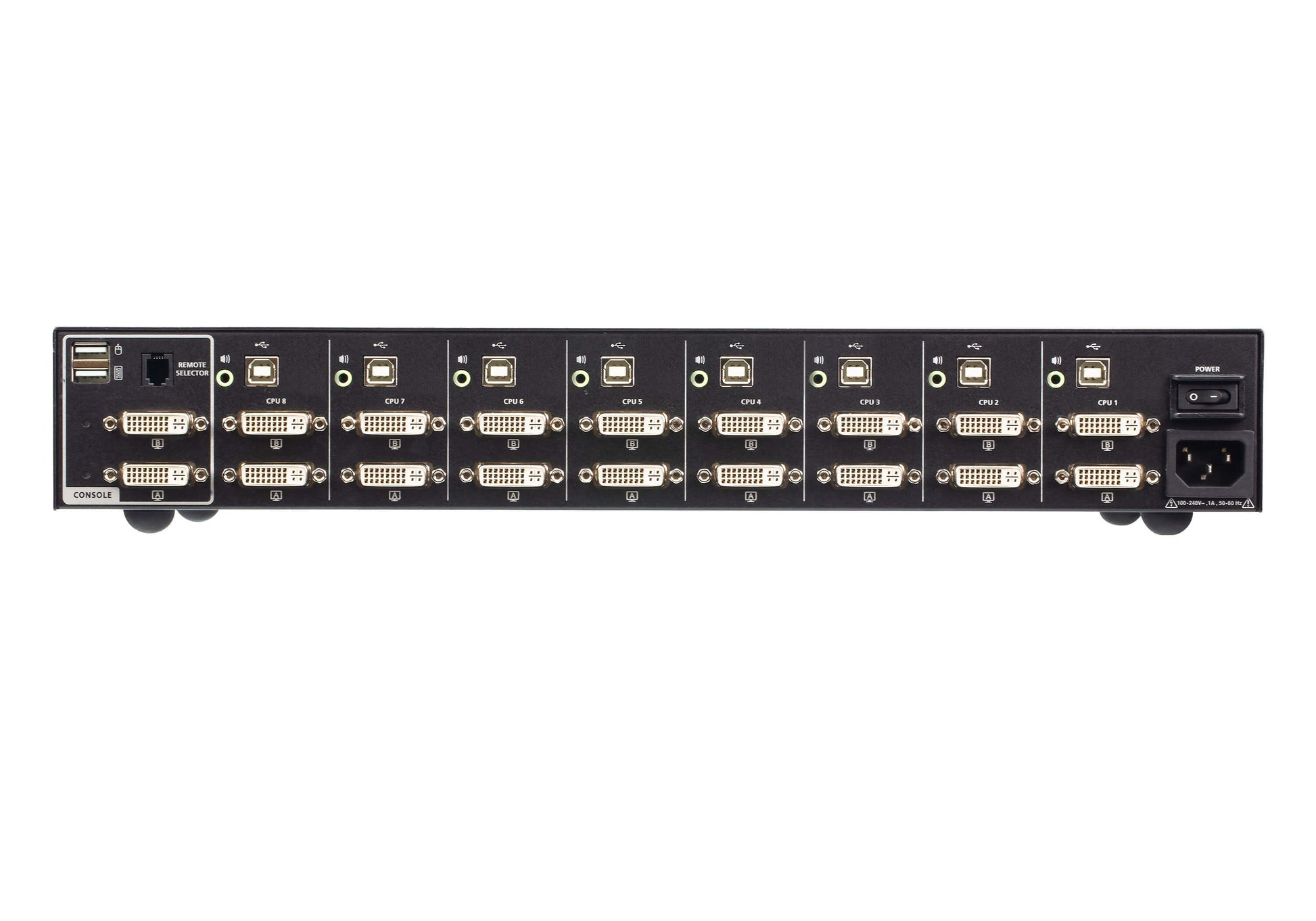 ATEN CS1148D4 – 8-Port DVI Secure KVM-Switch, Dual-View – 4K/30 Hz, NIAP/PP v4.0, USB 2.0-Hub, Audio