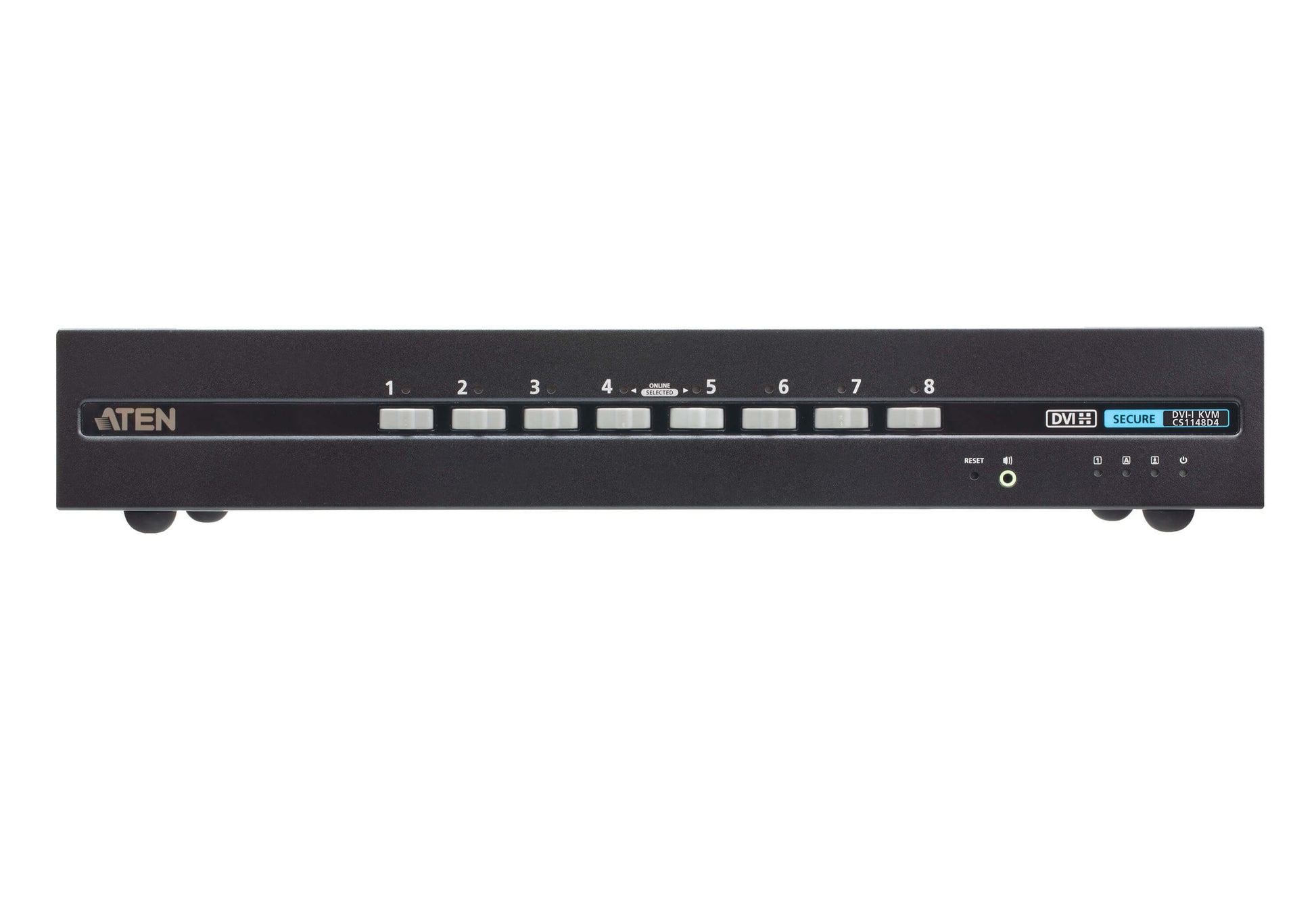 ATEN CS1148D4 – 8-Port DVI Secure KVM-Switch, Dual-View – 4K/30 Hz, NIAP/PP v4.0, USB 2.0-Hub, Audio