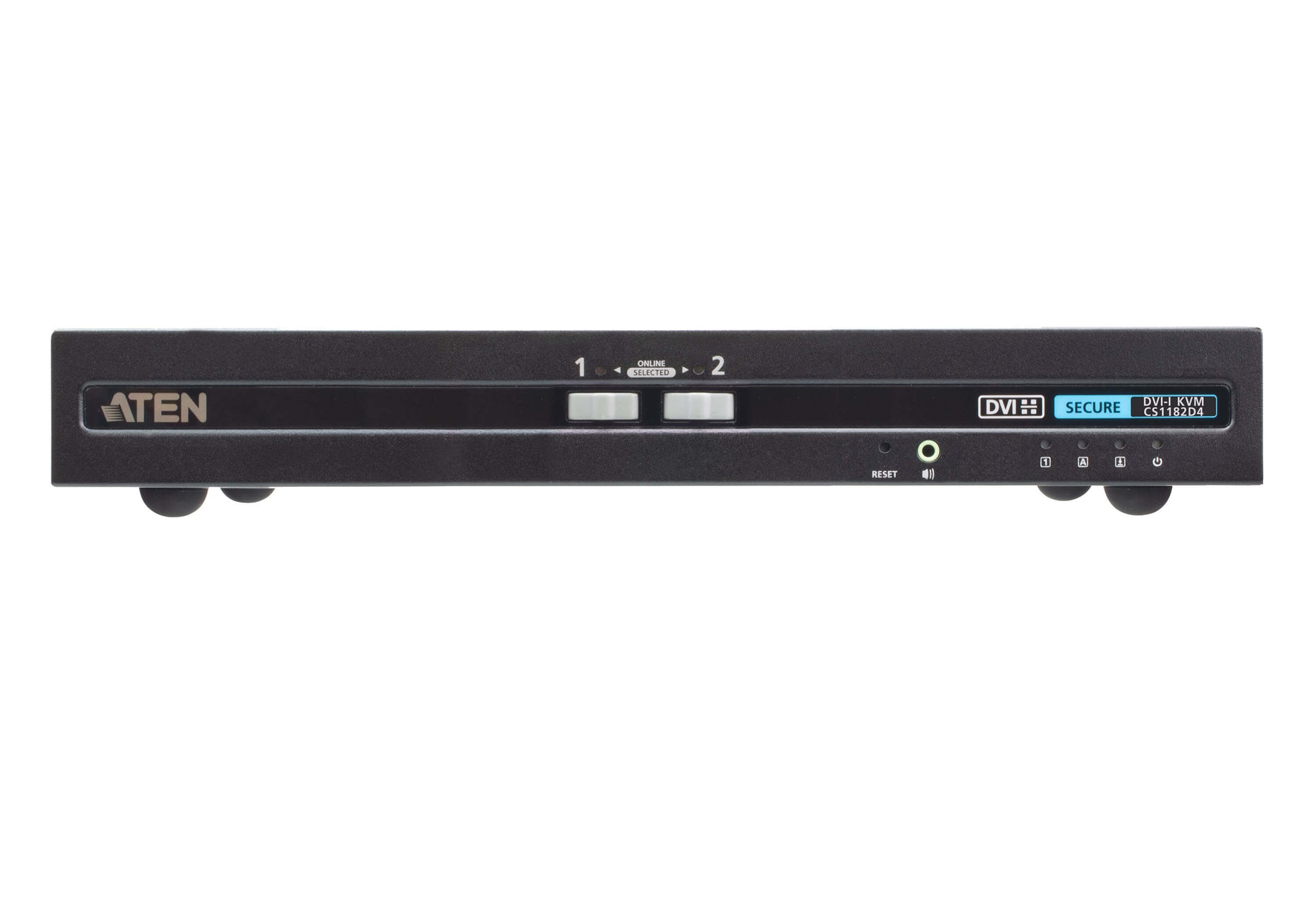 ATEN CS1182D4 – 2-Port DVI Secure KVM-Switch – 4K/30 Hz, NIAP/PP v4.0, USB 2.0-Hub, Audio, Rack 1U