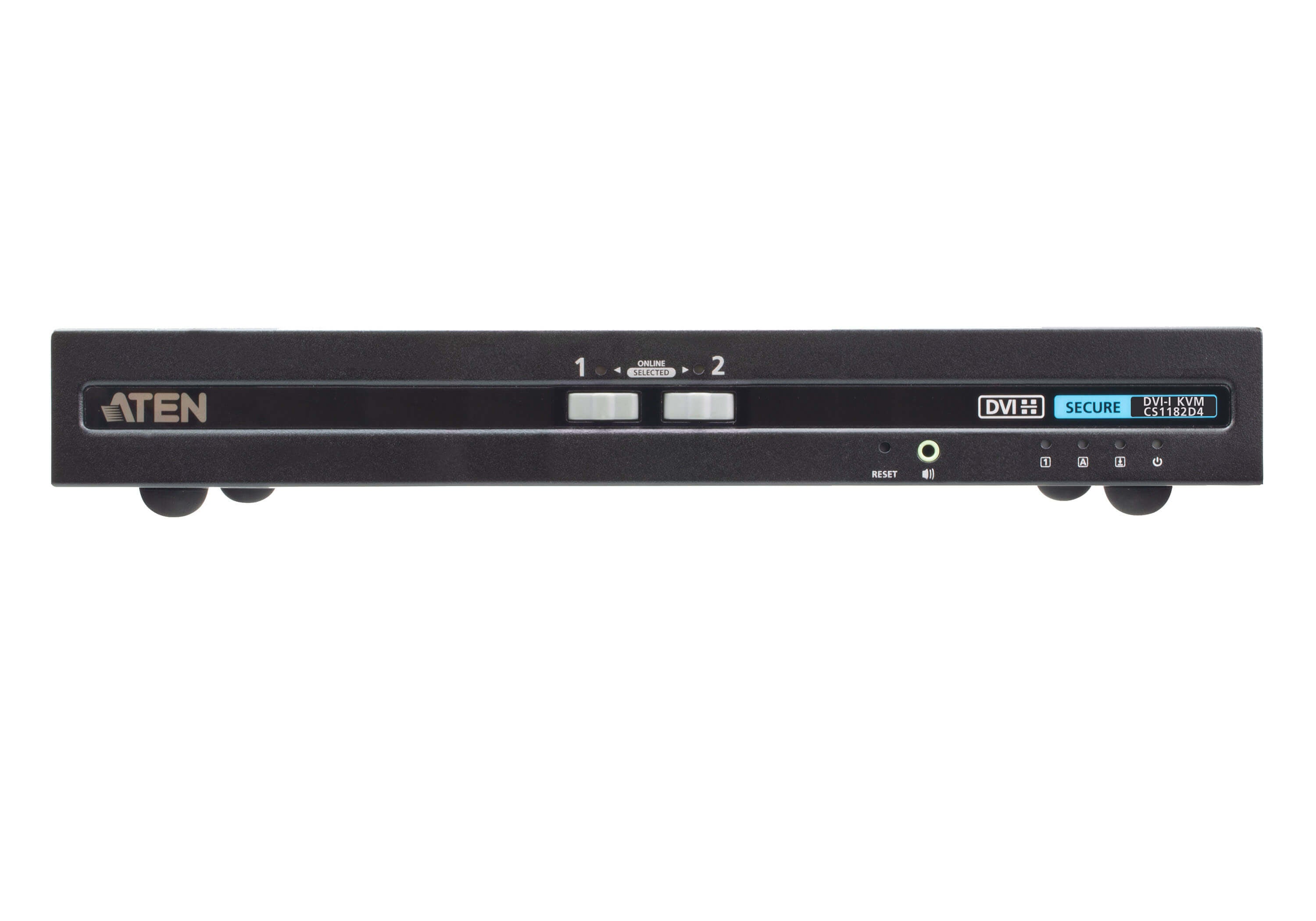 ATEN CS1182D4 – 2-Port DVI Secure KVM-Switch – 4K/30 Hz, NIAP/PP v4.0, USB 2.0-Hub, Audio, Rack 1U