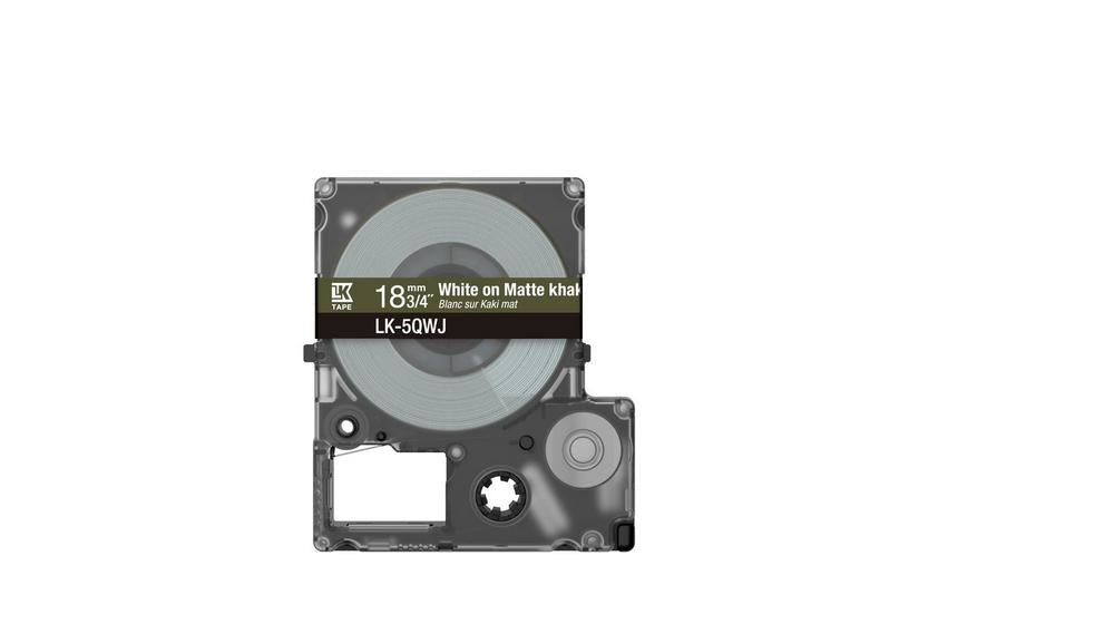 Epson Schriftband – 18 mm × 8 m, khaki, weiss – LK-5QWJ