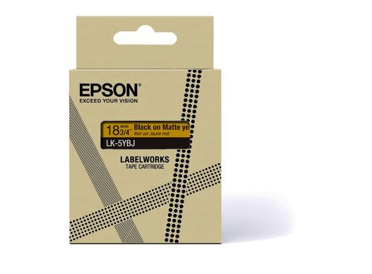 Epson Matte Klebeband – 18 mm, Schwarz auf Gelb