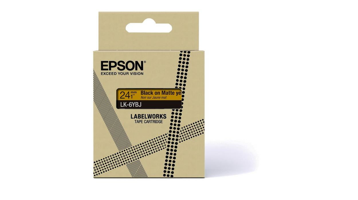 Epson Schriftband – 24 mm × 8 m, Gelb, Schwarz – LK-6YBJ