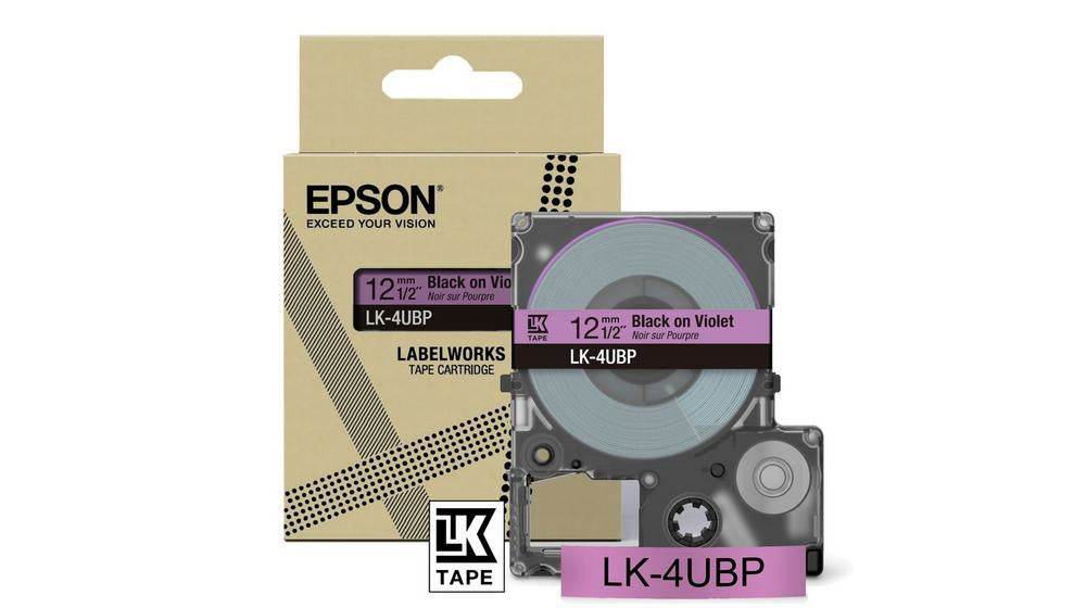 Epson Schriftband – 12 mm × 8 m, violett, schwarz – LK-4UBP