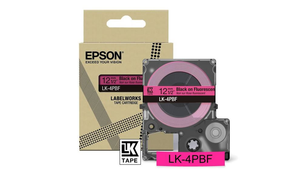 Epson Schriftband – 12 mm × 5 m, Pink, Schwarz – LK-4PBF