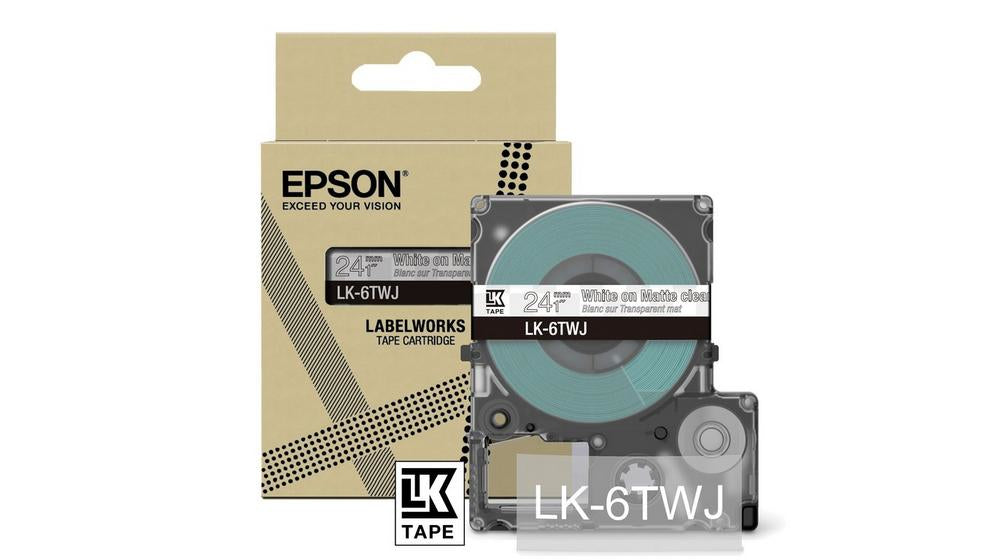 Epson Schriftband – 24 mm × 8 m, weiss – LK-6TWJ