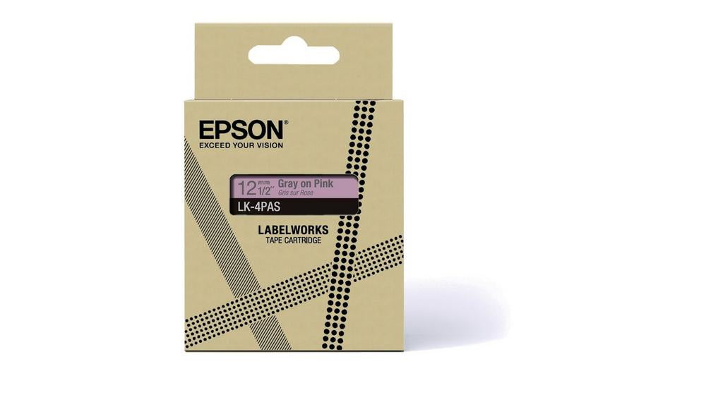 Epson LK-4PAS – 12 mm × 8 m, Grau, Pink