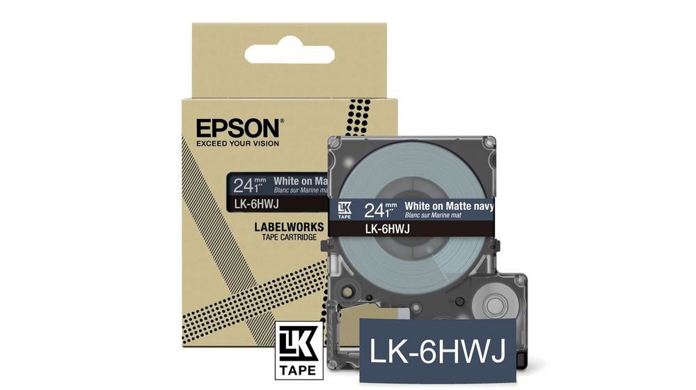 Epson Schriftband – 24 mm × 8 m, dunkelblau, weiss – LK-6HWJ