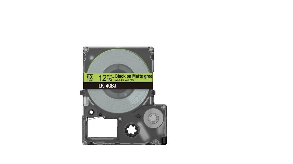 Epson Schriftband – 12 mm × 8 m, grün, schwarz – LK-4GBJ