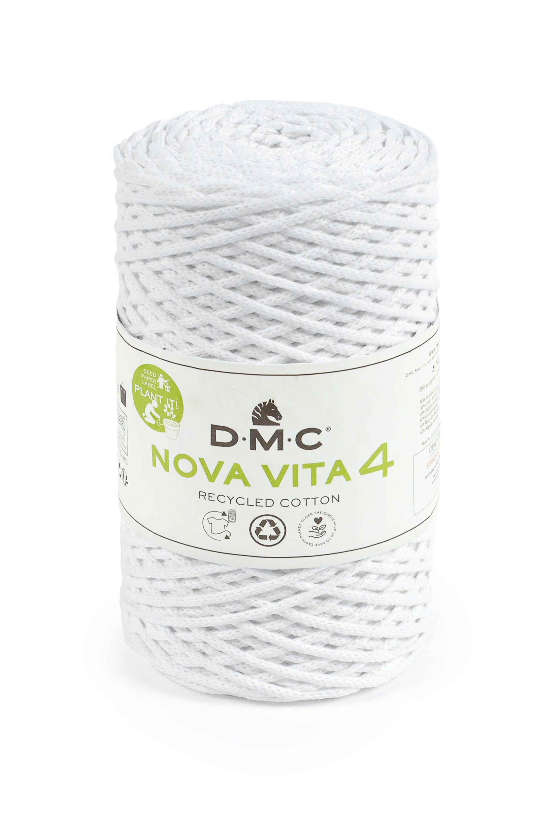 DMC Nova Vita 4 Makramee-Kordel Weiss – Ø 2 mm, 250 g, 200 m, 80% Baumwolle/20% Polyester