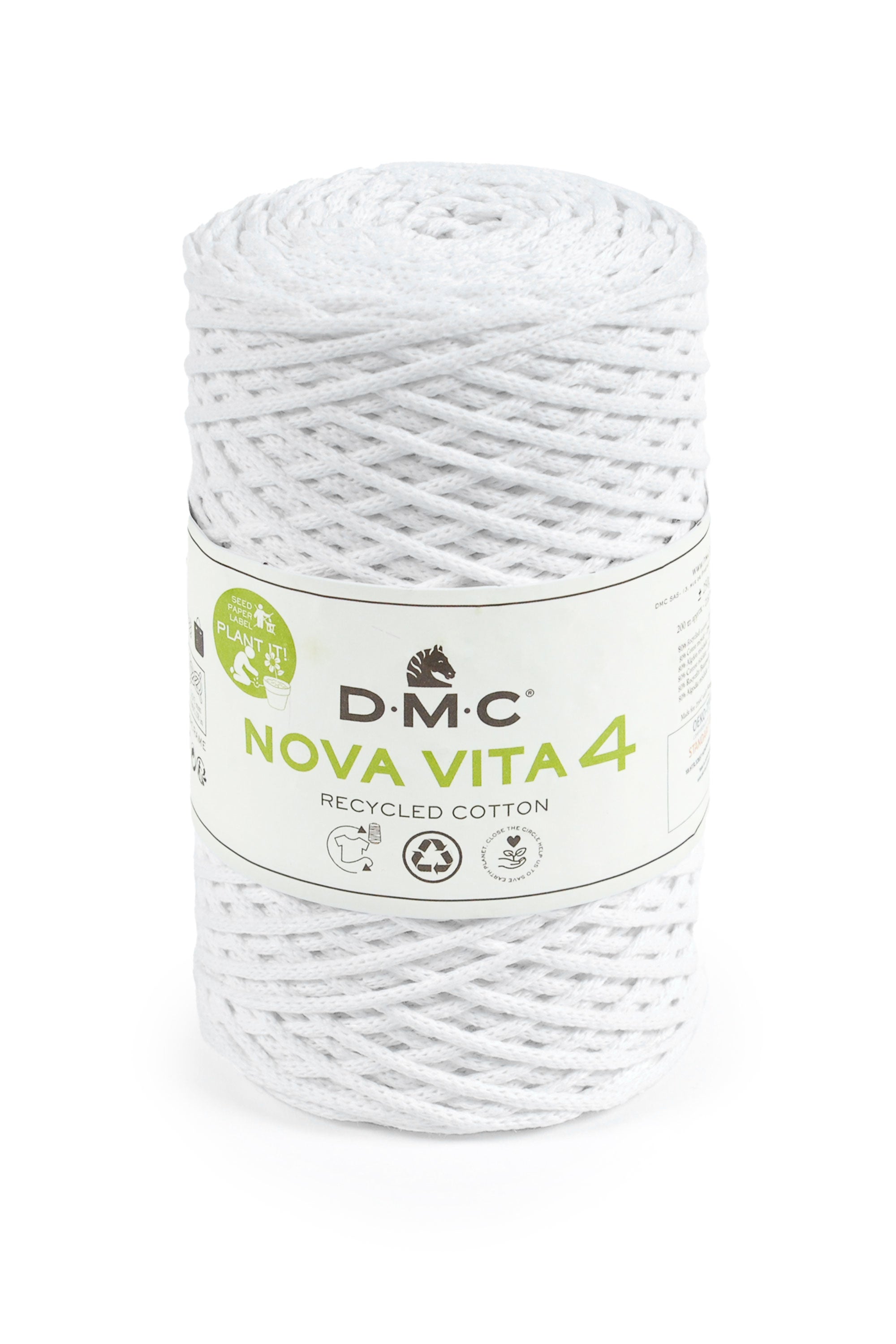 DMC Nova Vita 4 Makramee-Kordel Weiss – Ø 2 mm, 250 g, 200 m, 80% Baumwolle/20% Polyester